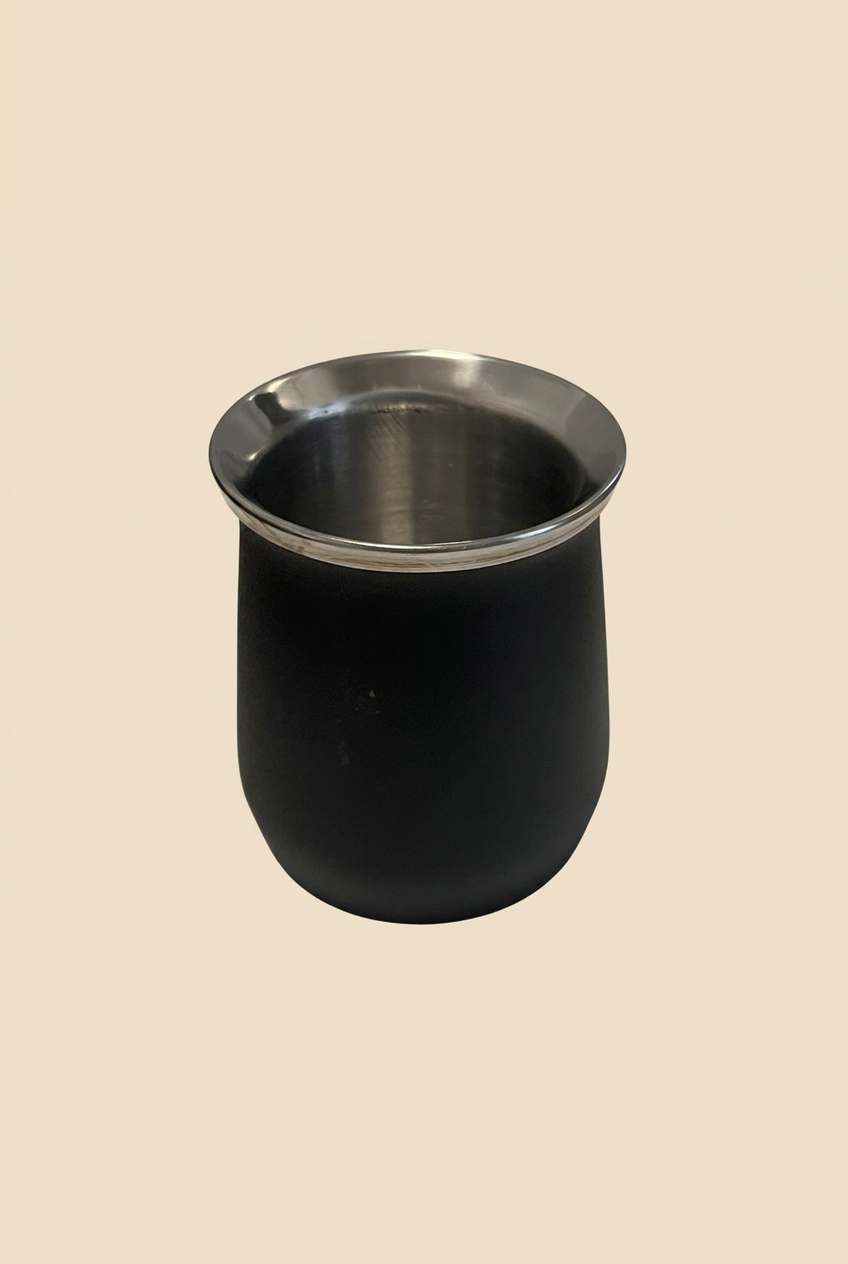 Mate térmico clásico de acero inoxidable negro